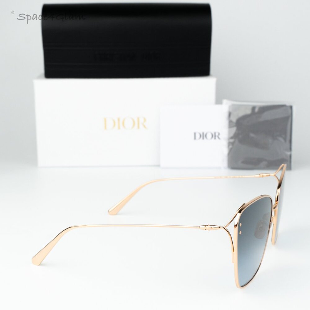 Dior Women Sunglasses Rose Gold Grad Blue Butterfly MISSDIOR B2U E0B2 BRAND NEW - Picture 4 of 10